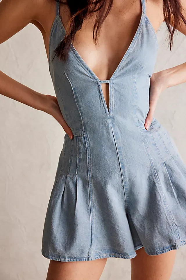 Denim Romper