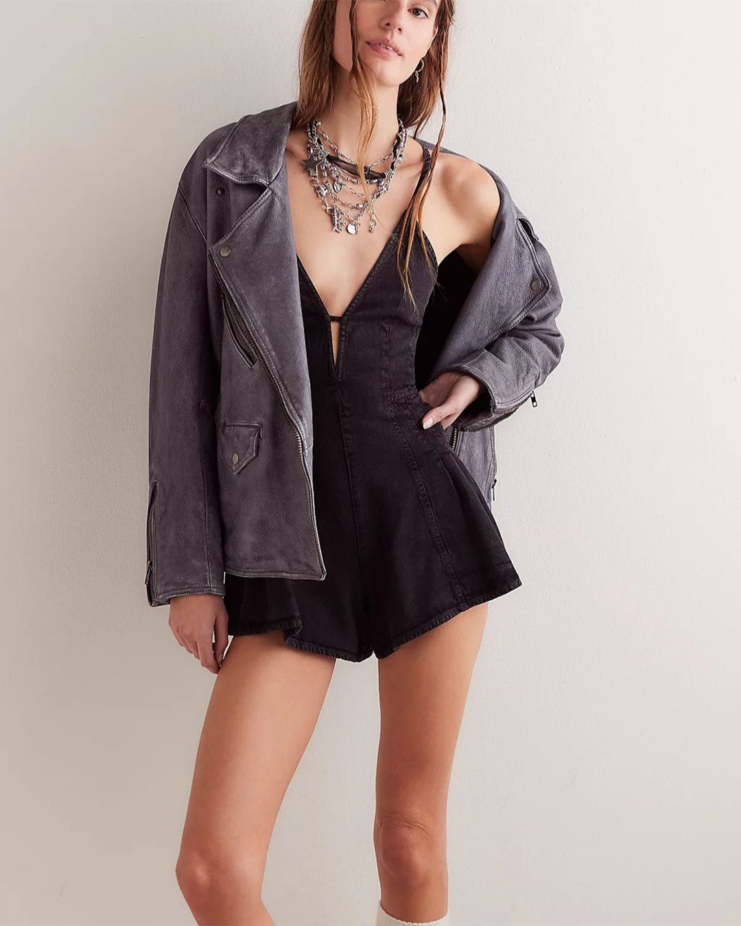 Denim Romper